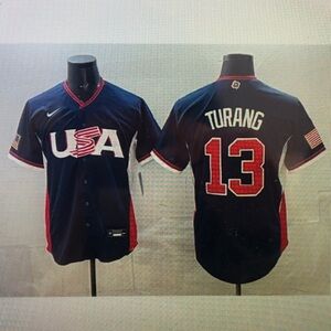 😇Brice Turang Navy Stitched Jersey😍